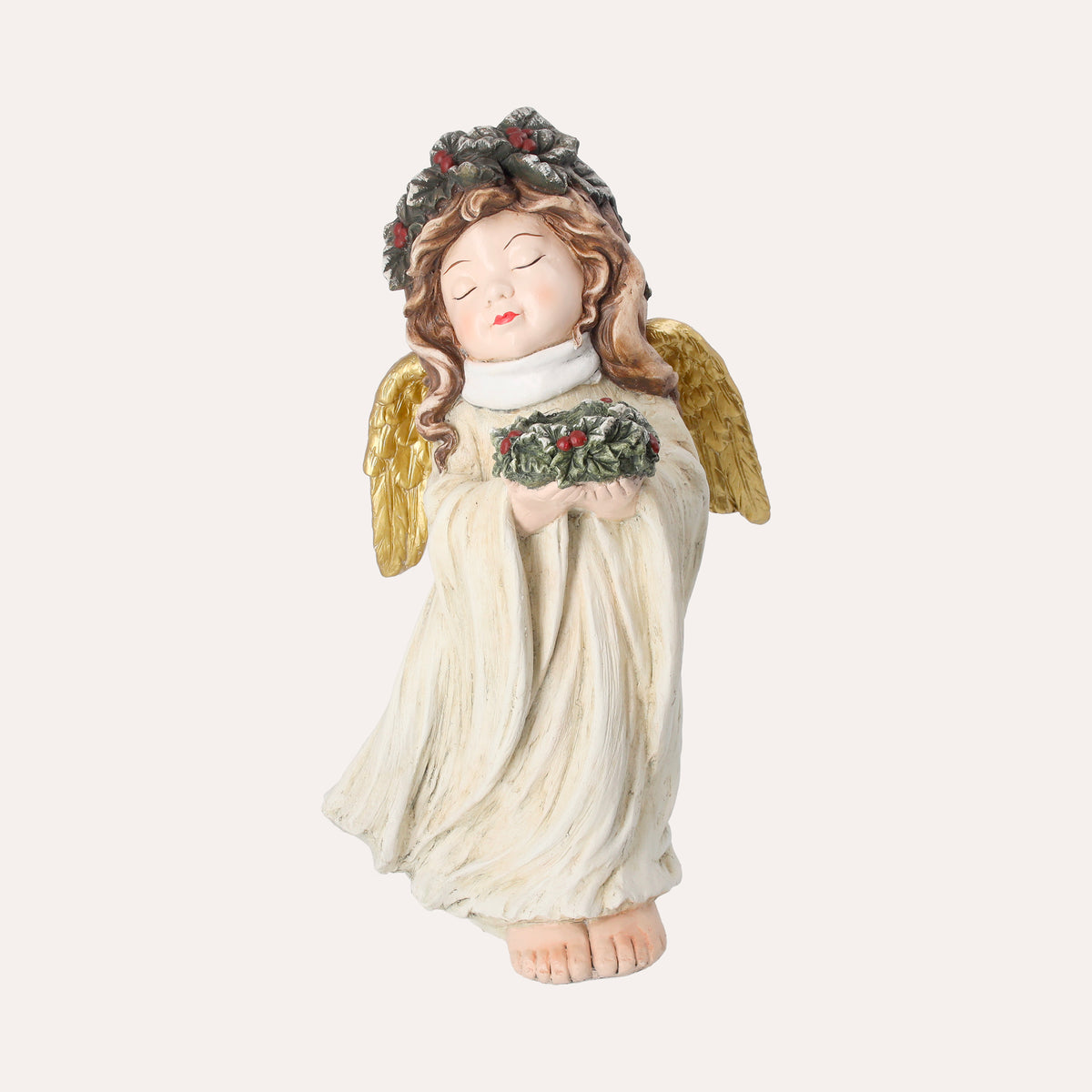 Angel Sculpture with Resin Candle Holder H. 59cm