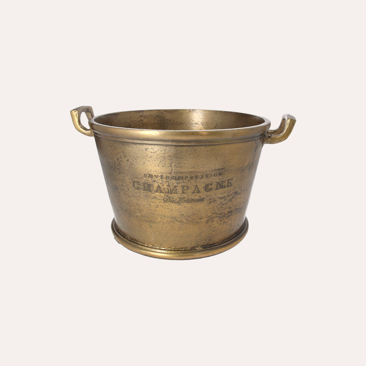Round Bucket in Golden Metal H 20 x D 38 cm