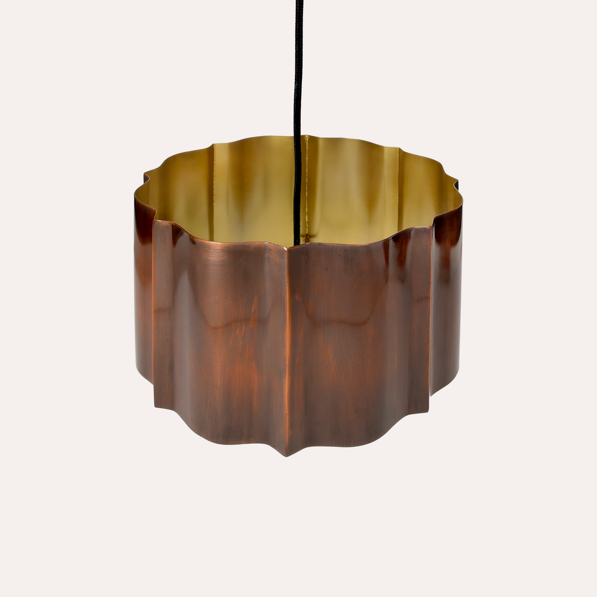 Lampadario In Metallo Rame Ondulato
