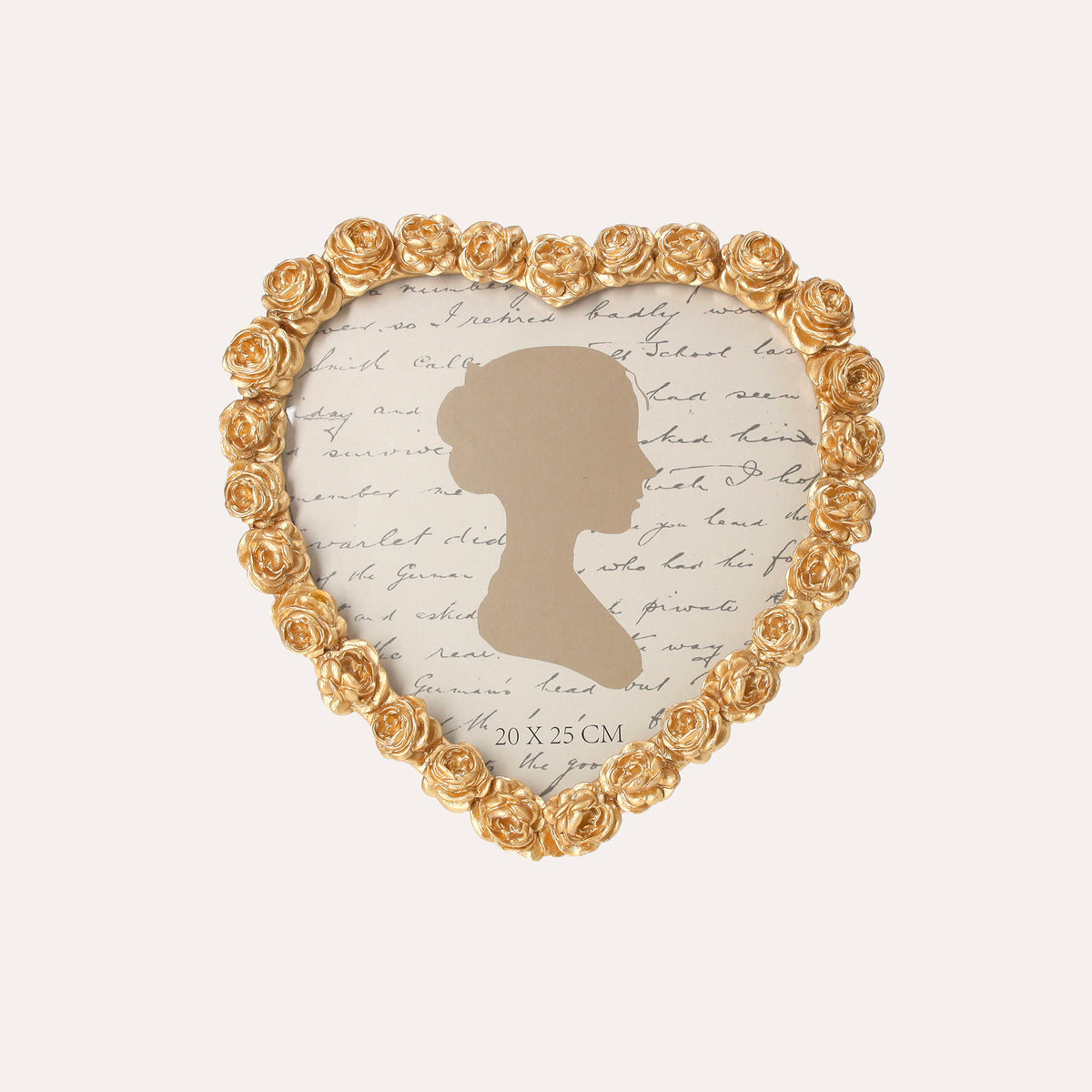 Portafoto Cornice a Forma di Cuore in Finitura Oro (23x24cm)