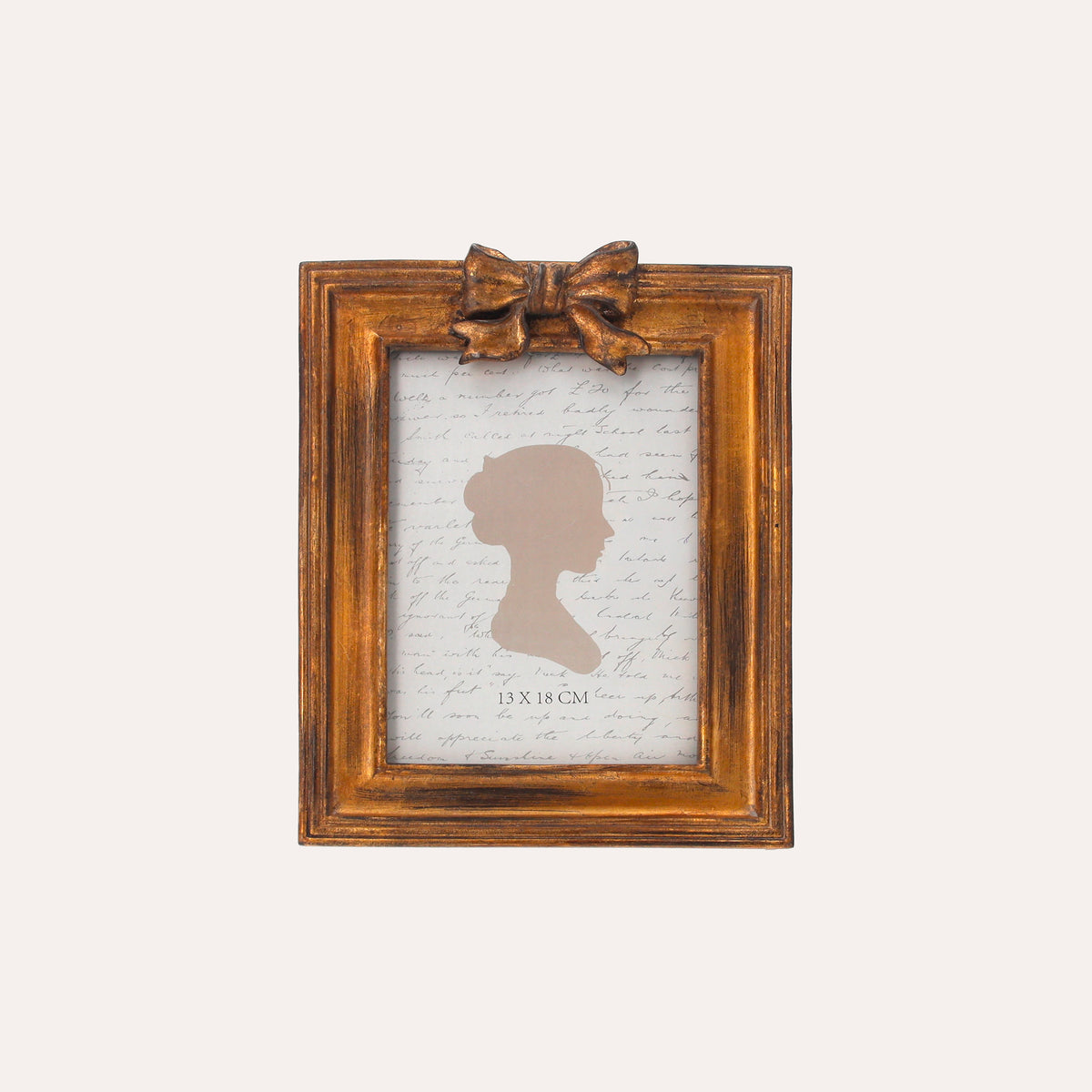 Photo Frame with Golden Bow Motif (22x16cm)