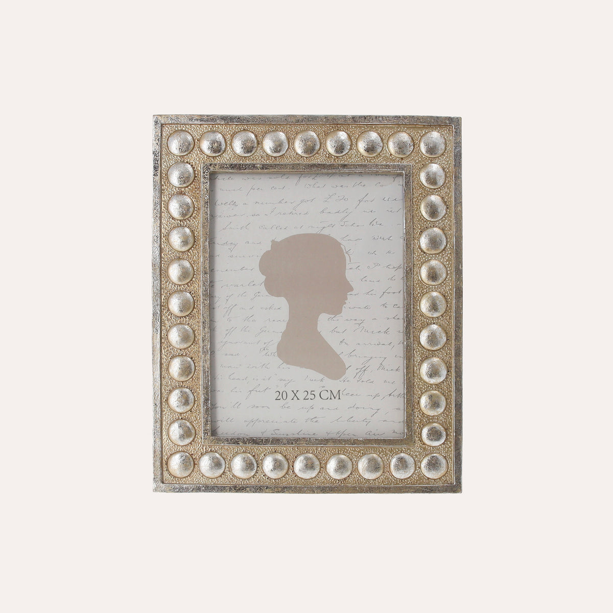 Portafoto Grande Cornice con Borchie in Argento (24x19cm)
