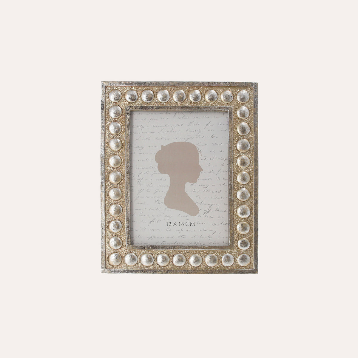 Portafoto Cornice Piccola con Borchie in Argento (21,5x16,5cm)