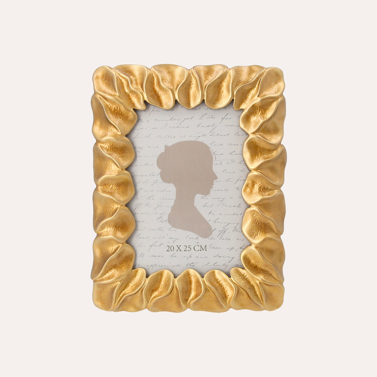 Portafoto Grande Cornice con Motivo Petali Dorati (24x19cm)