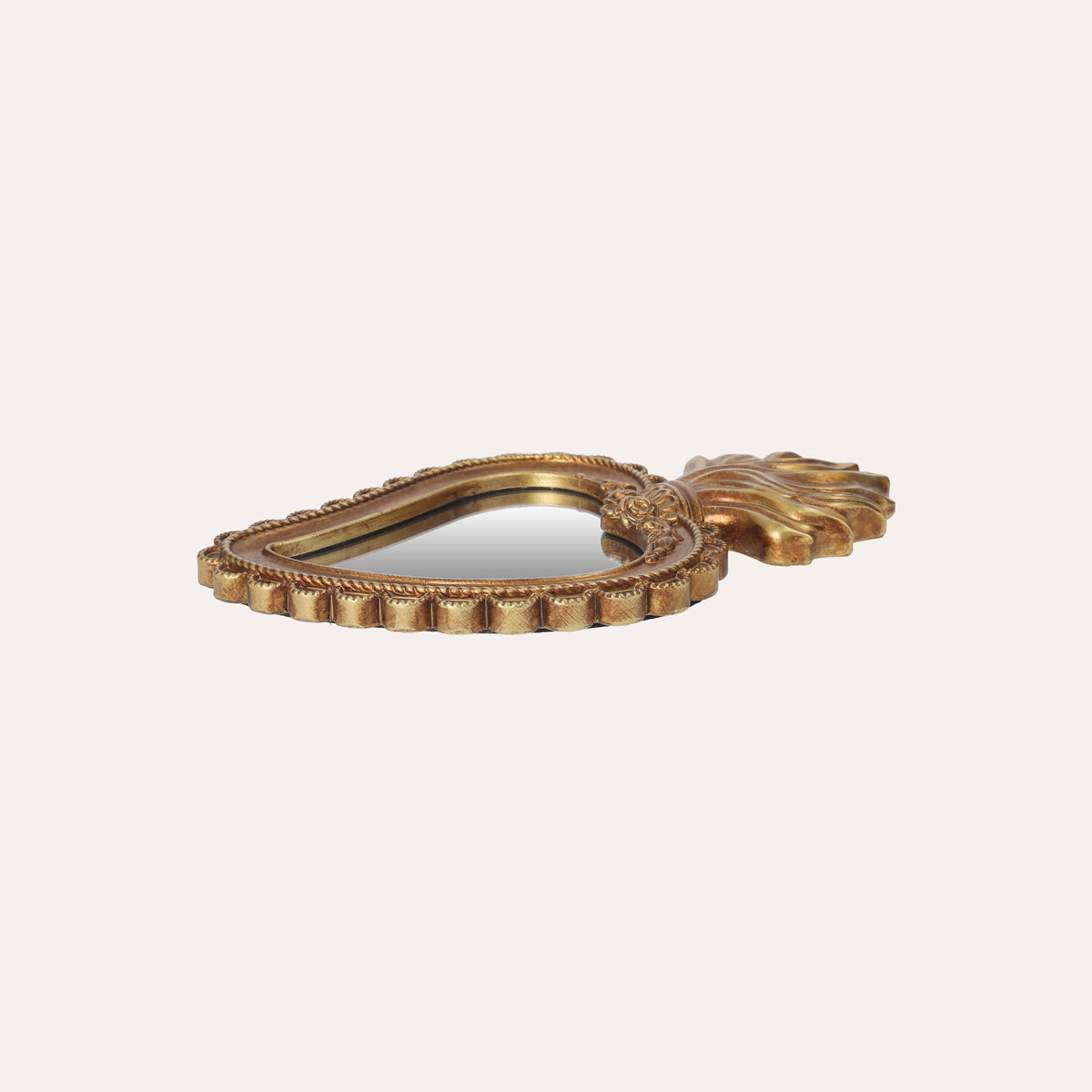 Specchio Piccolo con Fiamma in Resina Oro H.22X14 cm - KeyHome Store