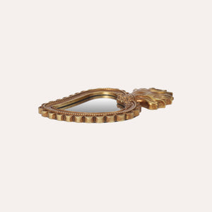 Specchio Piccolo con Fiamma in Resina Oro H.22X14 cm - KeyHome Store
