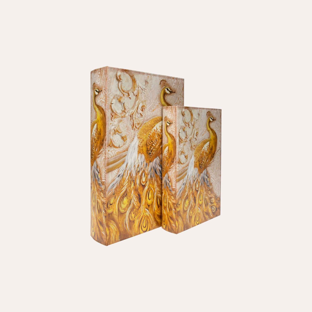 Pair of Decorative Boxes with Peacocks
