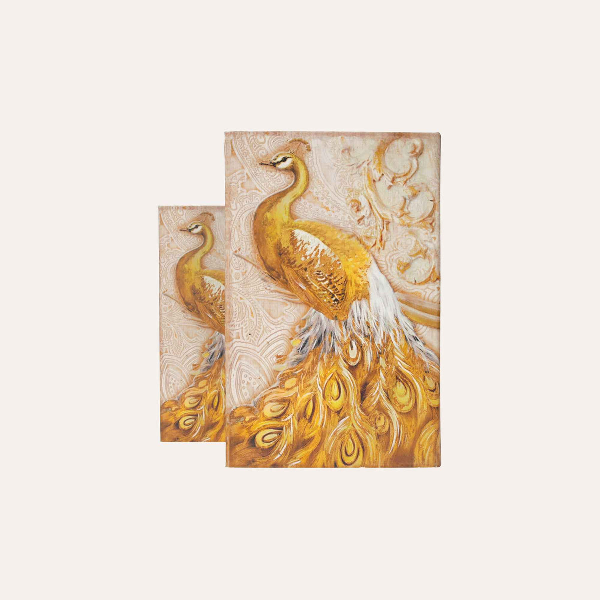 Pair of Decorative Boxes with Peacocks