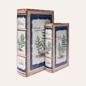 Wooden Book Boxes with Representation of Nature