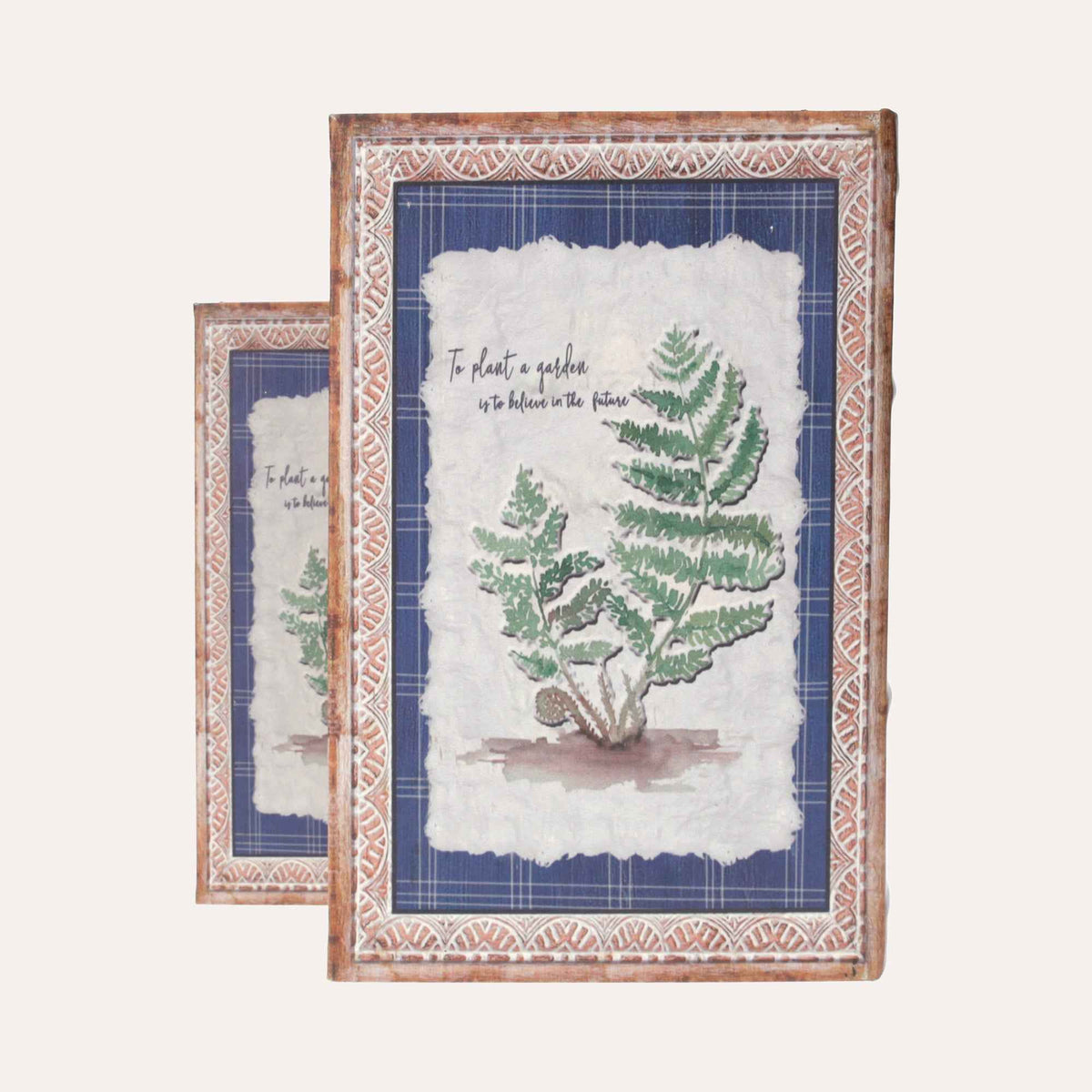 Wooden Book Boxes with Representation of Nature
