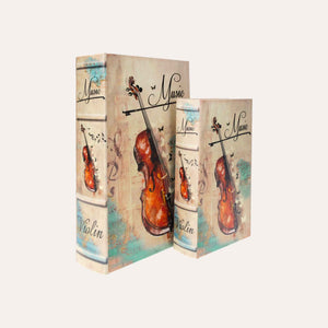 Pair of "Violin" book boxes