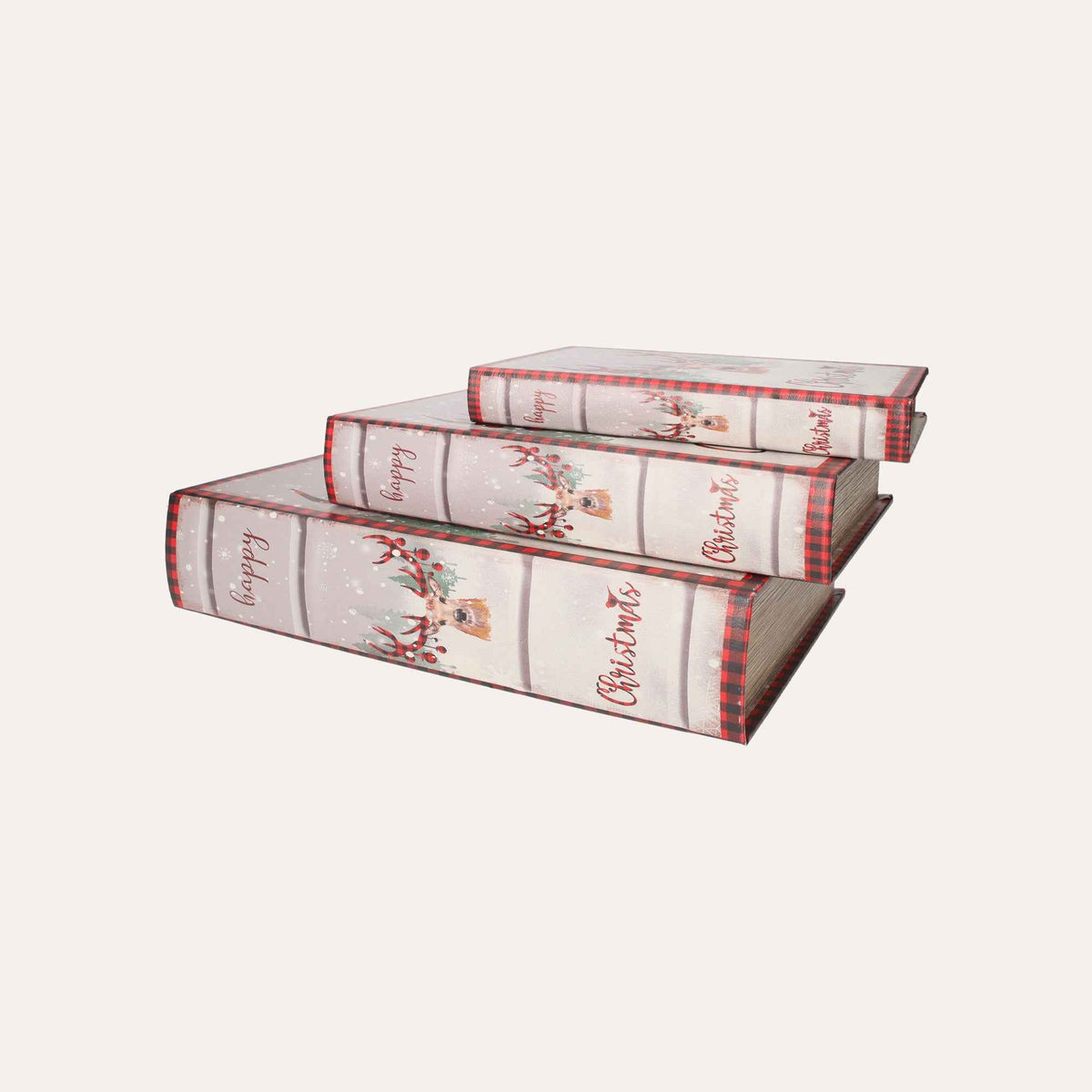 Trio of Book Boxes with Reindeers