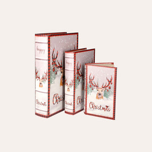 Trio of Book Boxes with Reindeers