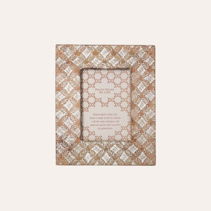 Hand Carved Photo Frame with Diamond Motifs