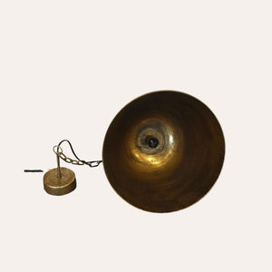 Lámpara de araña industrial de metal dorado H. 150 × Ø 40 cm
