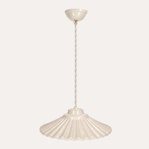 Lampadario Piccolo Bianco in Ceramica con Treccia Ø.20 cm - KeyHome Store