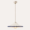Lampadario Piccolo Bordo Blu in Ceramica con Treccia Ø.20 cm