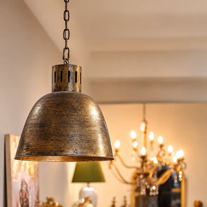 Lampadario Industrial in Metallo Oro Ø.40 cm - KeyHome Store