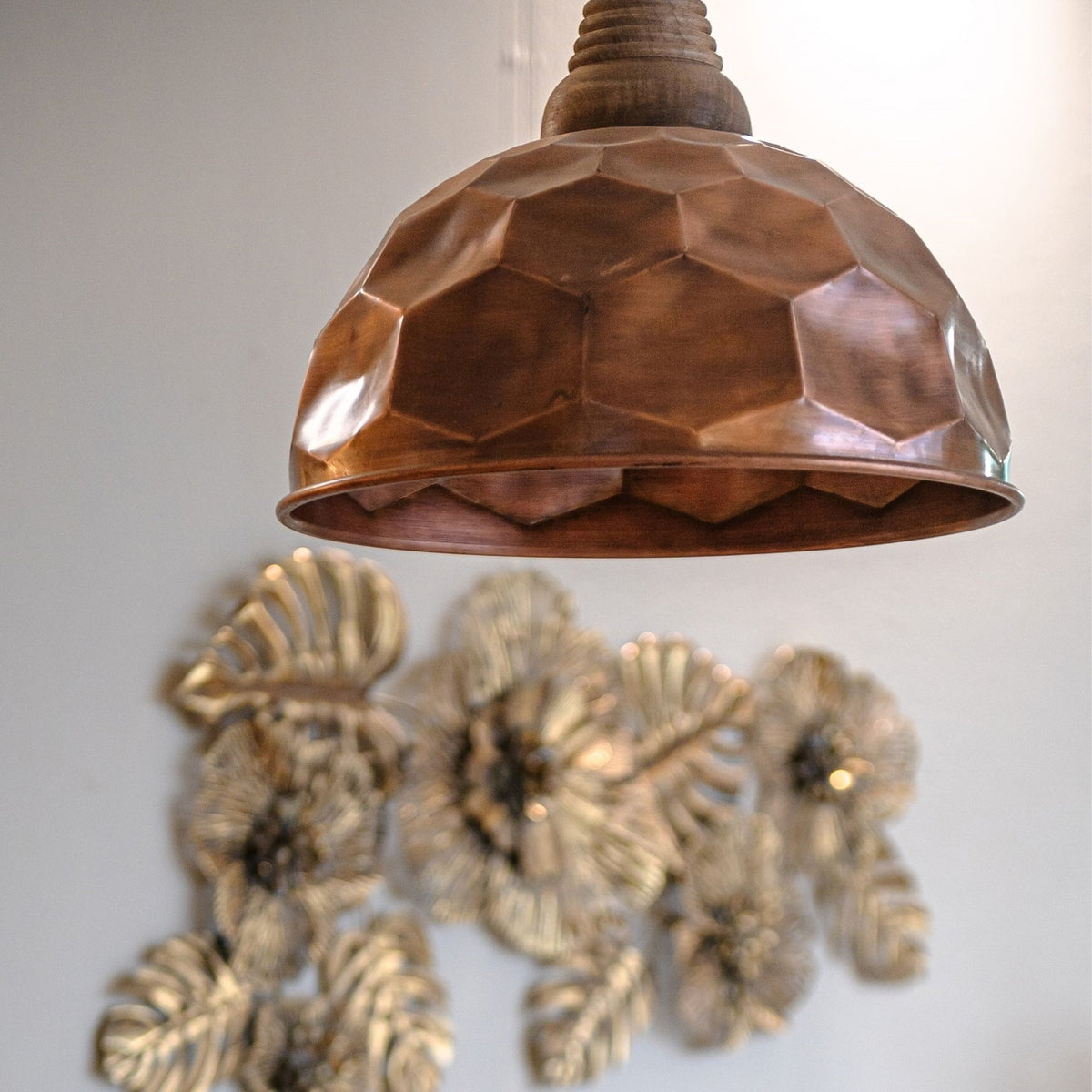 Lampadario a Sospensione in Metallo Rame Ø.40 cm - KeyHome Store
