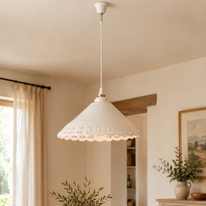 Lampadario con Treccia in Ceramica Ø.40 cm - KeyHome Store