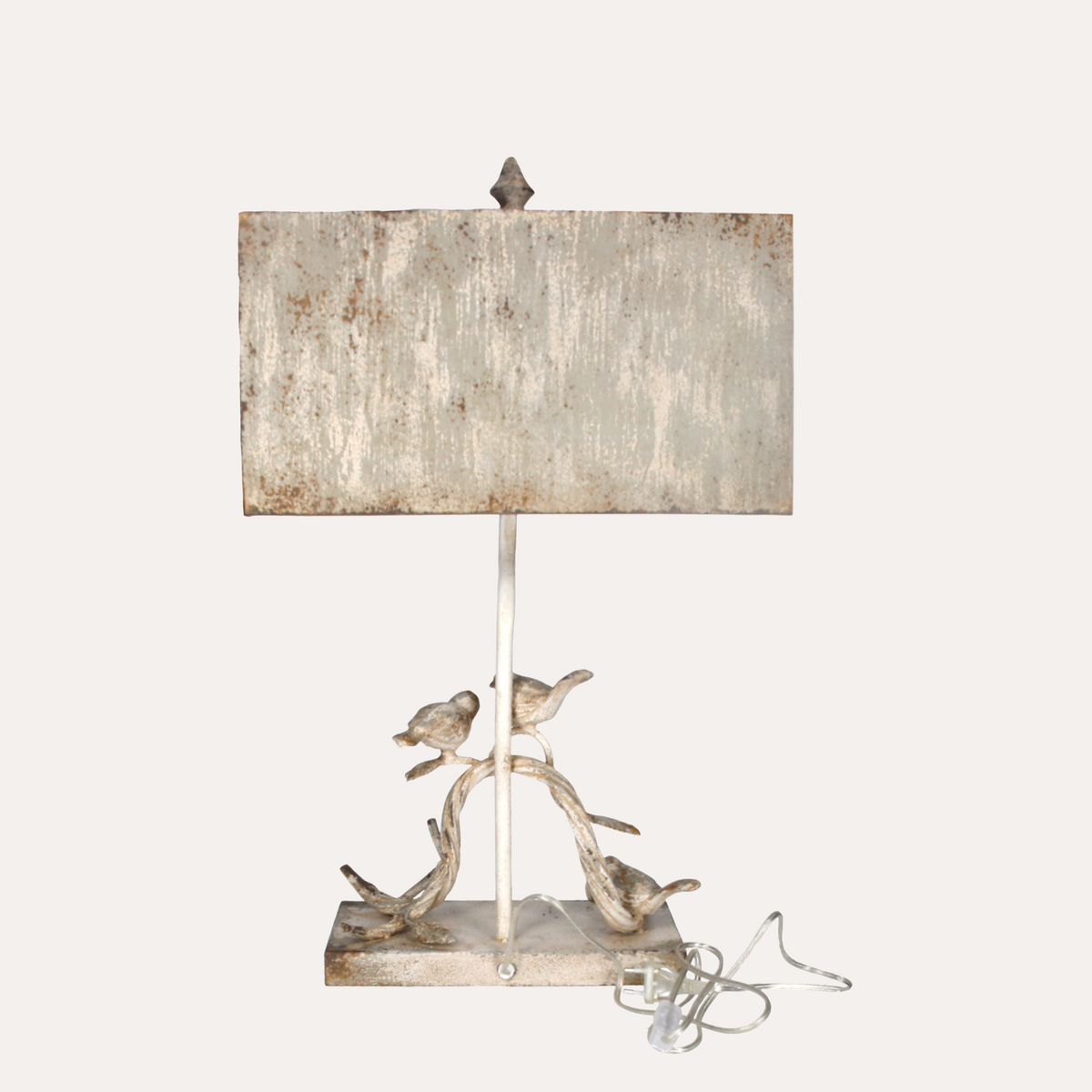 Lampada da Tavolo in ferro uccellini con Paralume H. 70 cm