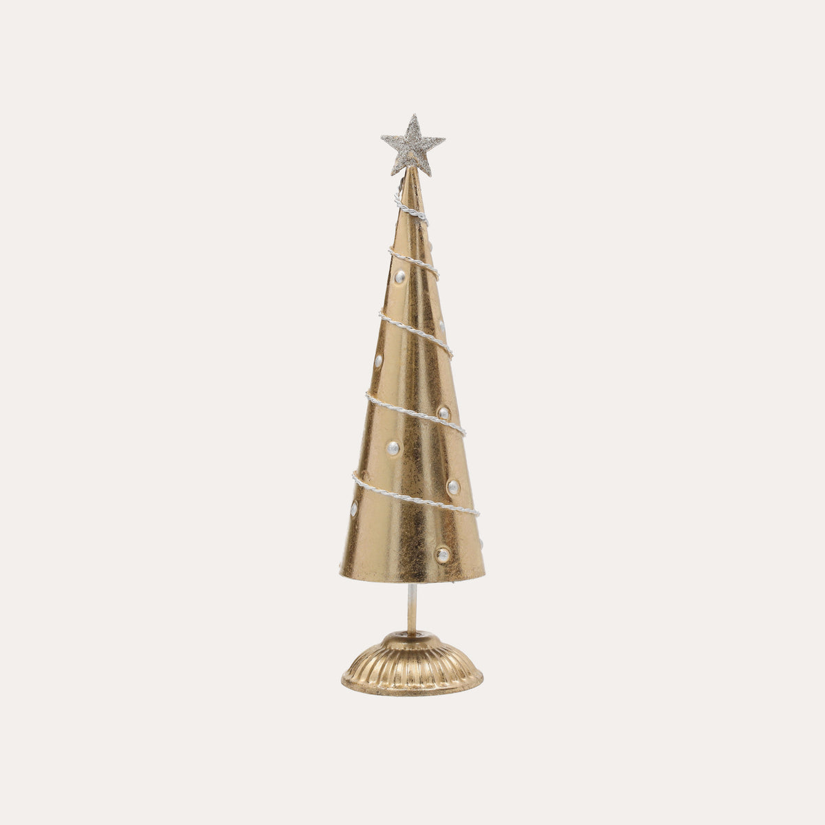Albero di Natale Decorativo in Latta Oro  H. 30cm