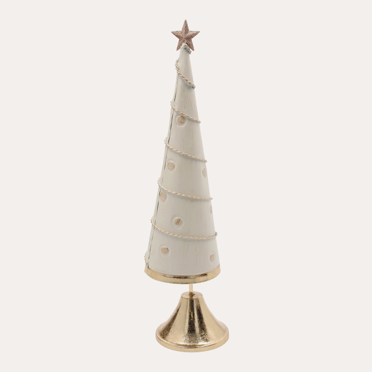 Albero di Natale Decorativo in Latta Bianco  H. 30cm