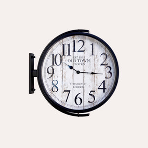 Orologio Girevole Old Town in Ferro Nero Ø.40 cm - KeyHome Store