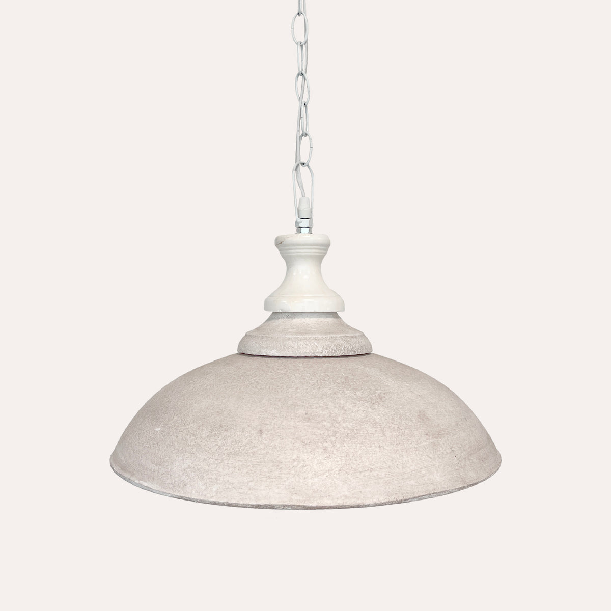 Lampadario in Legno Vintage Tortora e Bianco Ø. 37cm