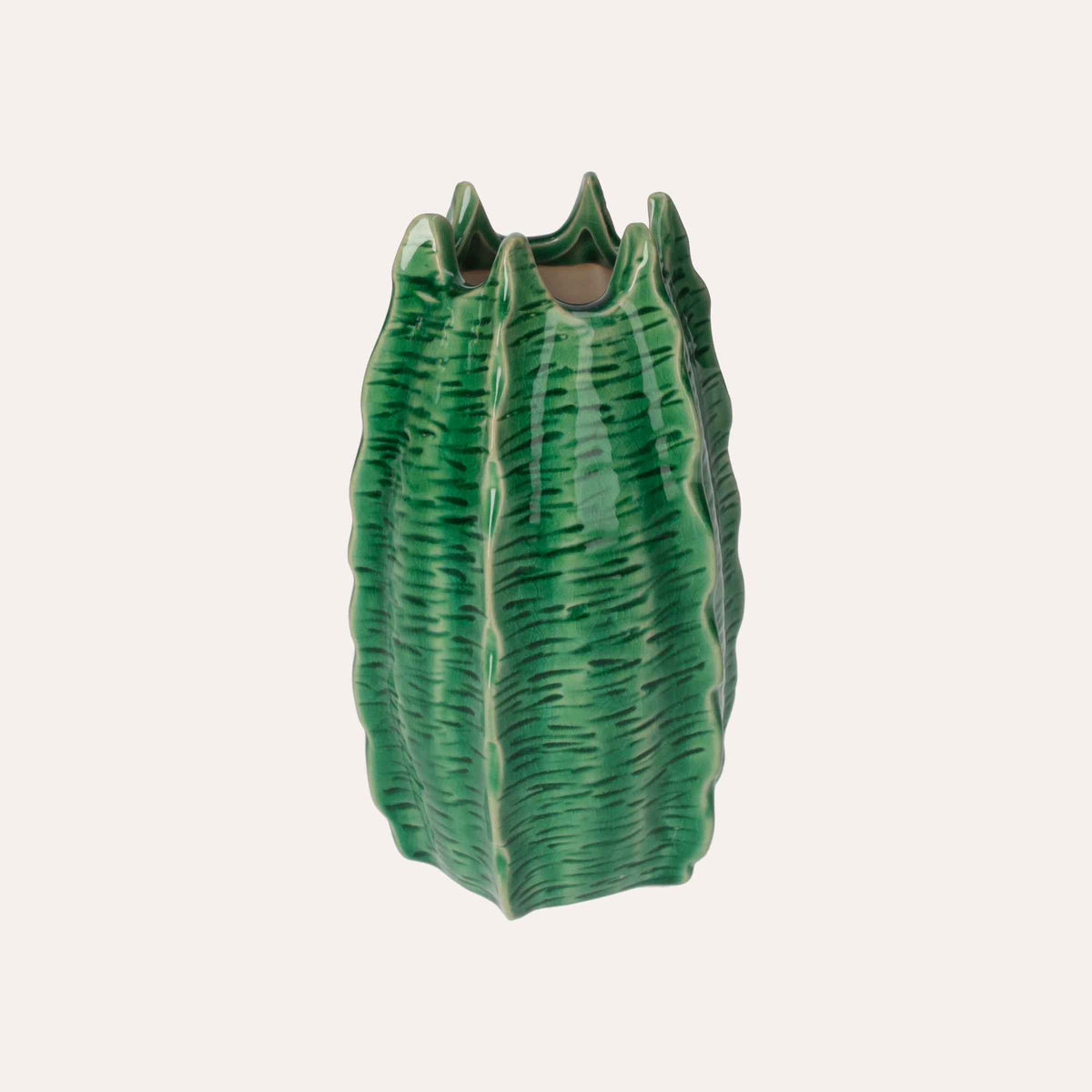Vasetto Decorativo a Forma di Cactus in Ceramica