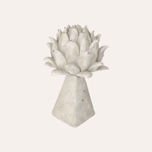 Medium Decorative Bud with Square Resin Base H30x20 cm - Shabby Chic Style
