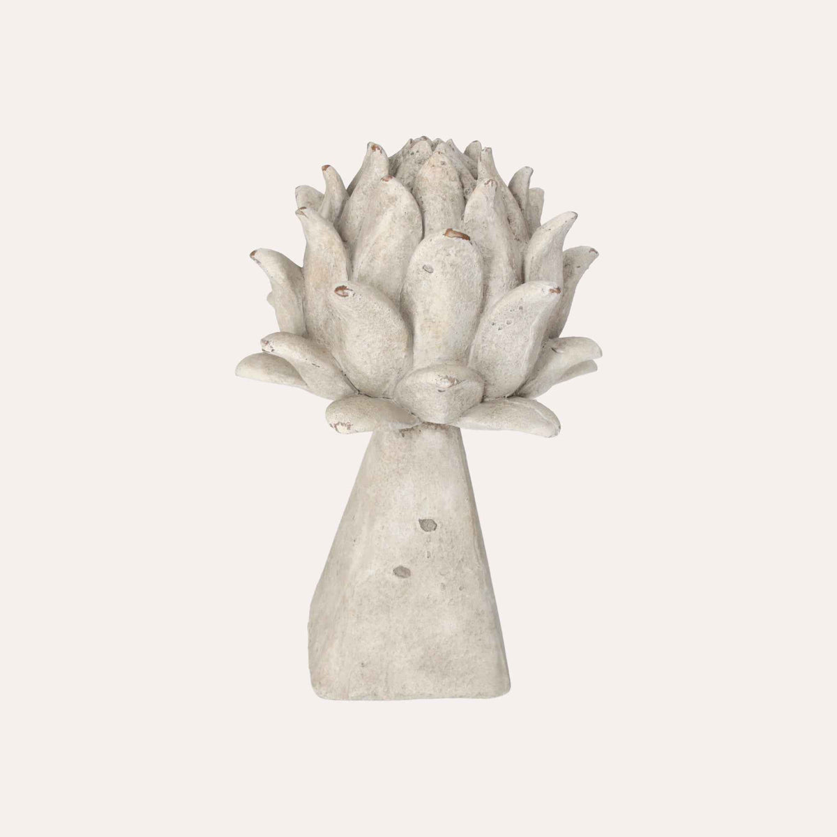 Medium Decorative Bud with Square Resin Base H30x20 cm - Shabby Chic Style