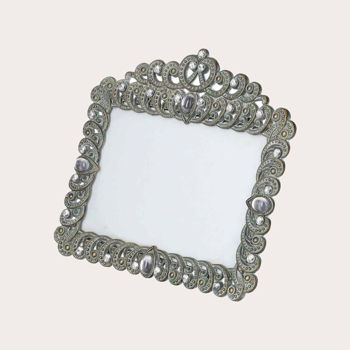 Metal photo frame with gems