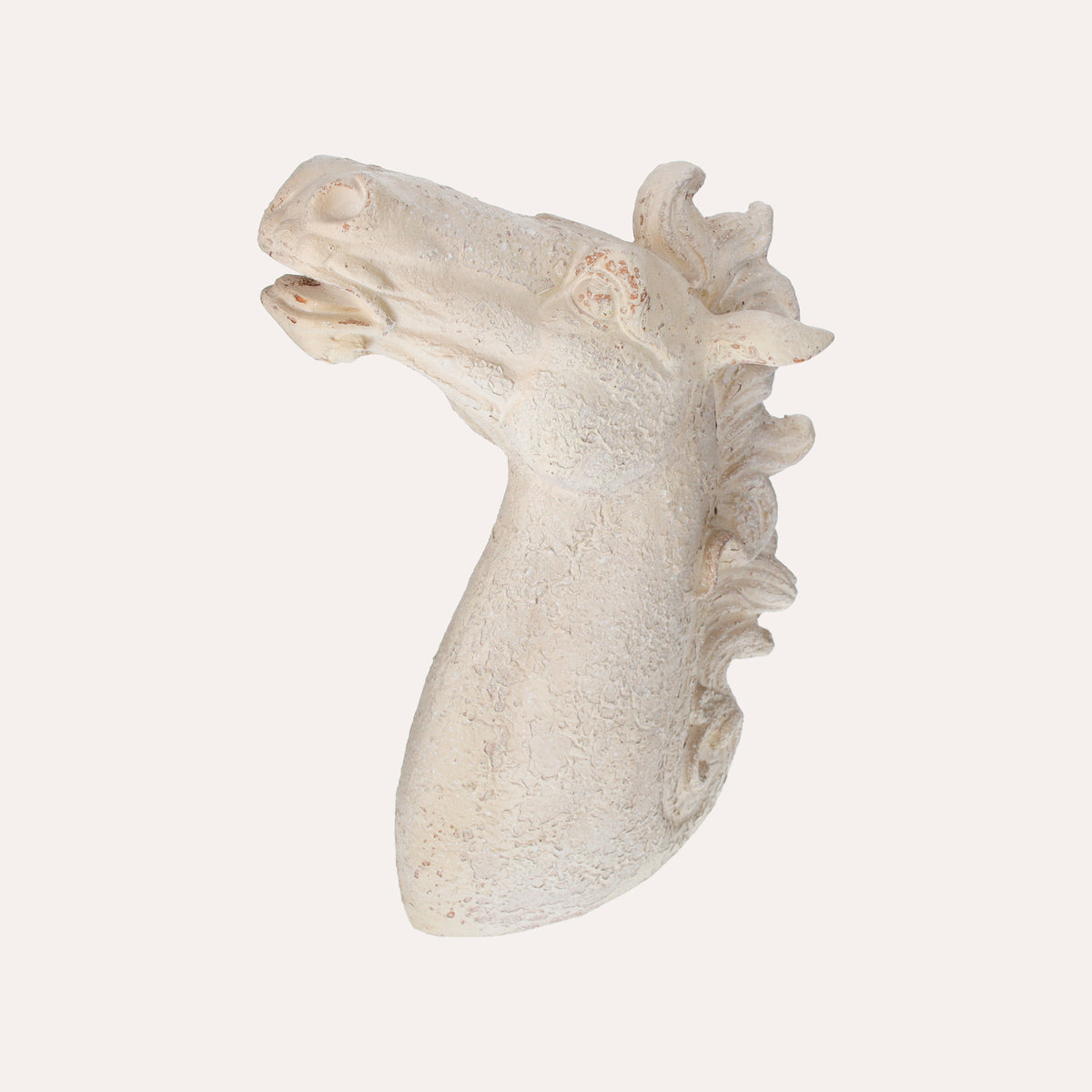 Horse Head Sculpture in White Resin 53x40x15 cm