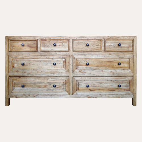 Credenza 8 Cassetti in Legno 160x50x85 cm