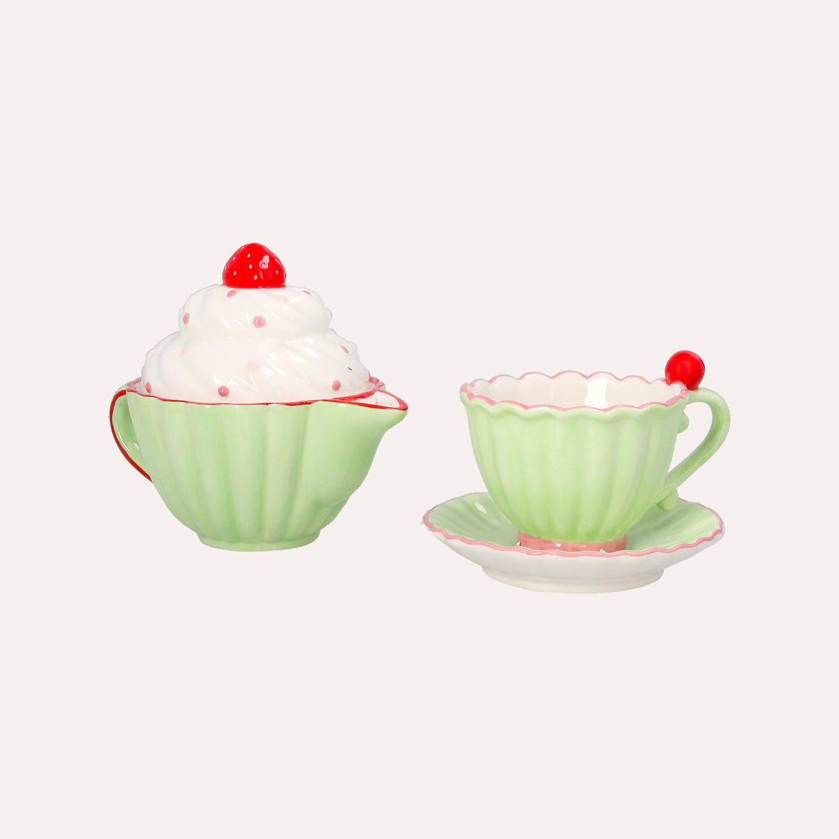 Set Tazzina e Teiera in Ceramica  D.12x8 / D.16x14 cm