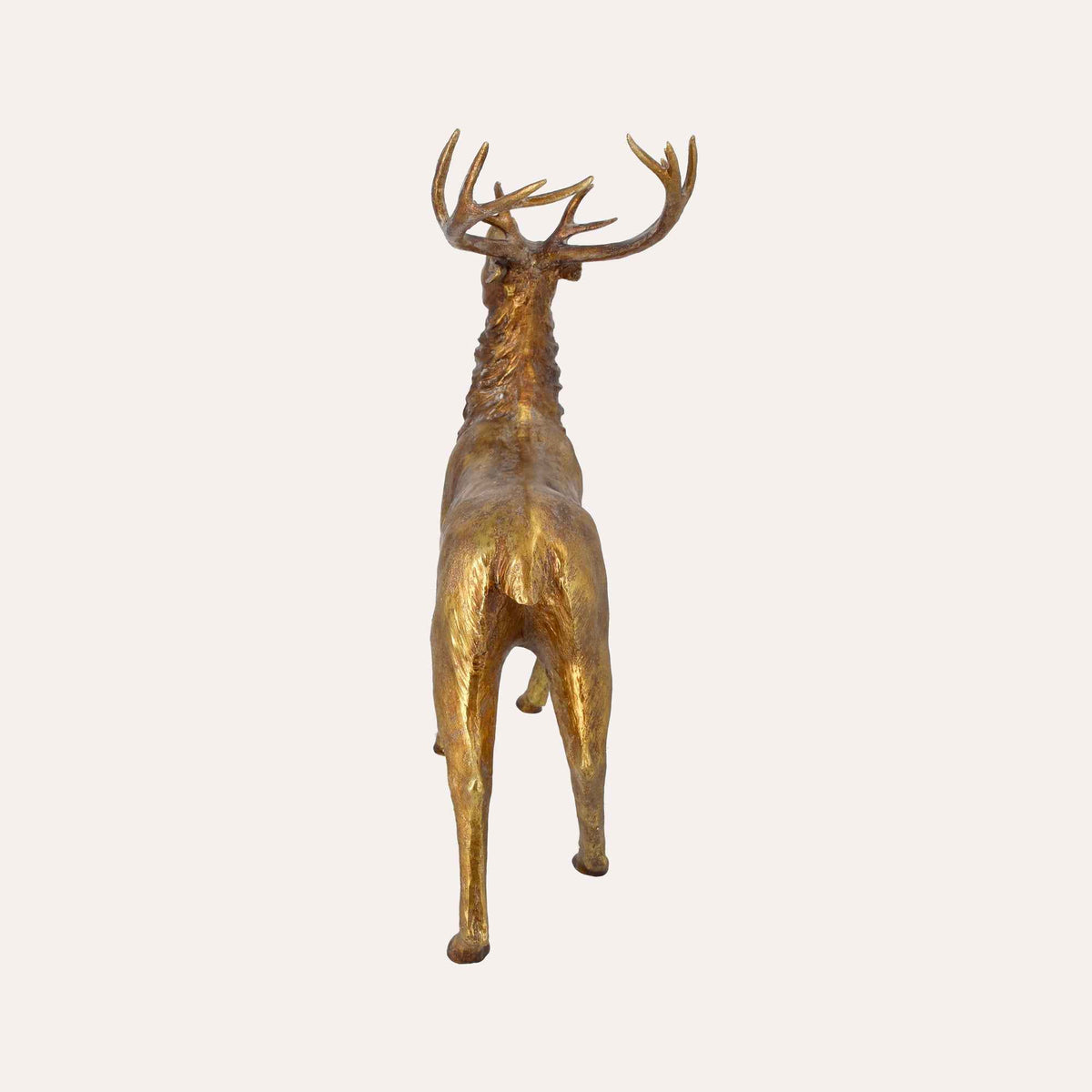 Cerf de Noël doré brillant en polyrésine