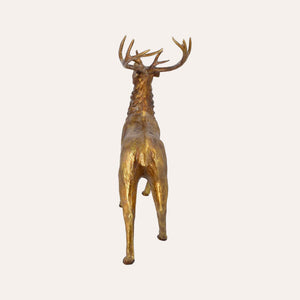 Cerf de Noël doré brillant en polyrésine