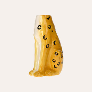 Gelbe Geparden-Keramikvase – Stil und Design für Ihr Zuhause