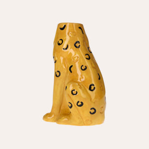 Gelbe Geparden-Keramikvase – Stil und Design für Ihr Zuhause