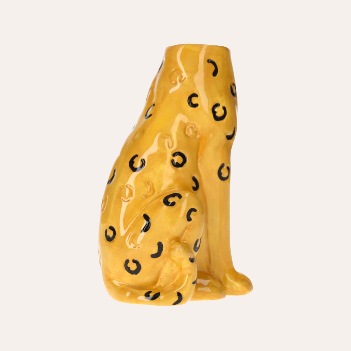 Gelbe Geparden-Keramikvase – Stil und Design für Ihr Zuhause