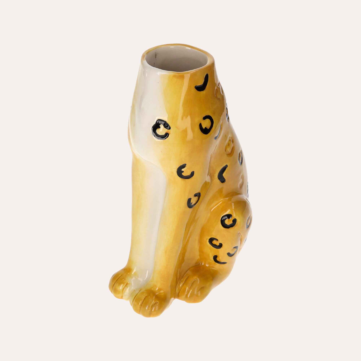 Gelbe Geparden-Keramikvase – Stil und Design für Ihr Zuhause
