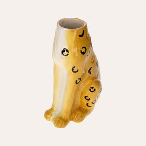 Gelbe Geparden-Keramikvase – Stil und Design für Ihr Zuhause