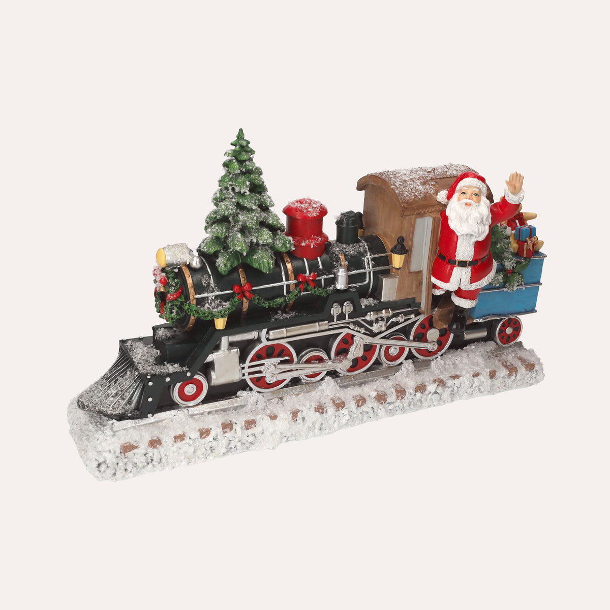 Weihnachtszug-Statue aus Kunstharz, 47 x 30 cm
