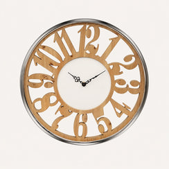 Wanduhr mit silbernem Rahmen D.50 cm