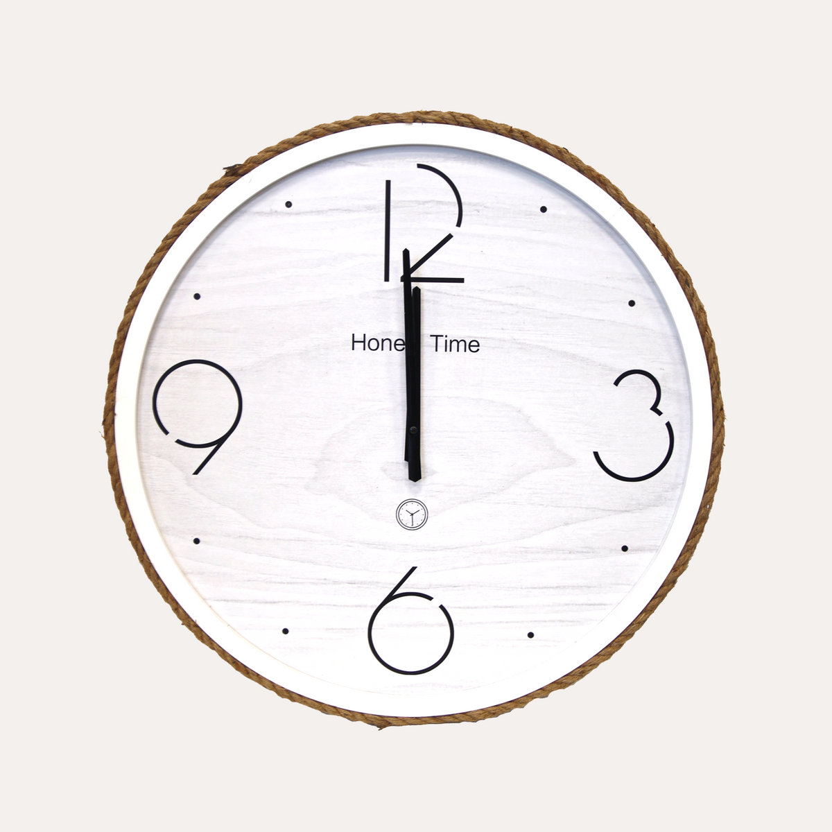 Orologio da Parete Bianco con Bordo in Corda Ø 60 cm