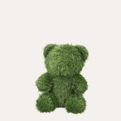 Small Green Bear in Synthetic Grass H.40x28x25 cm