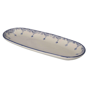 Piatto Ovale in Ceramica Stile Barocco Blu – Ovalina da Portata Raffinata