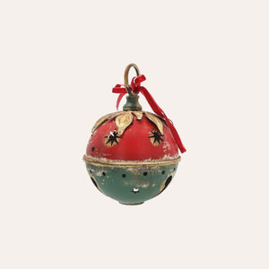 Pallina Natalizia in Latta Rosso e Verde H.23x15 cm