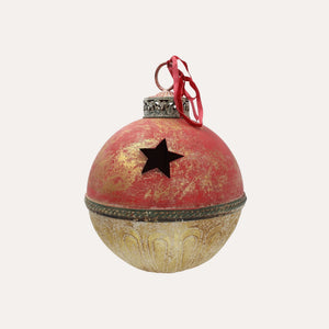 Palla Natalizia in Latta Rossa e Verde H.40x30 cm - KeyHome Store